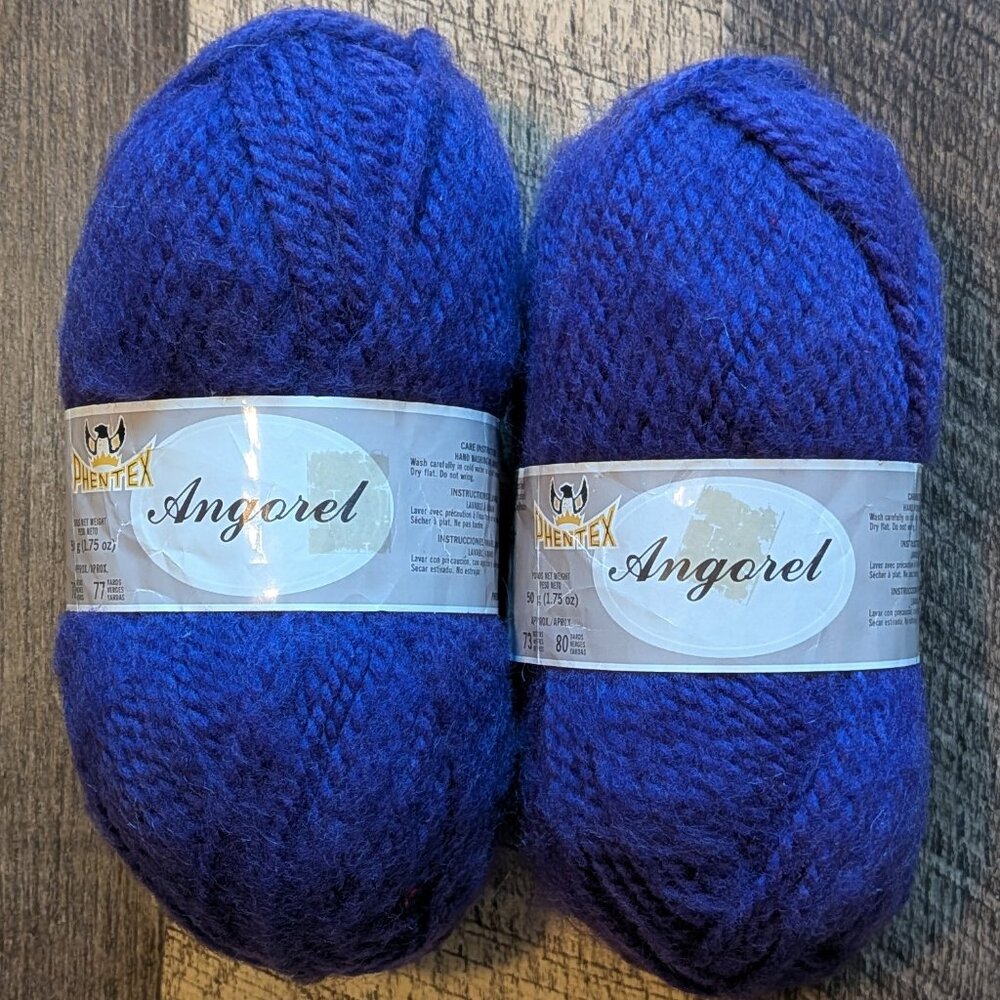 Angorel Phentex Yarn Lot Violet Purple Brushed Acrylic 70m 77yds Each